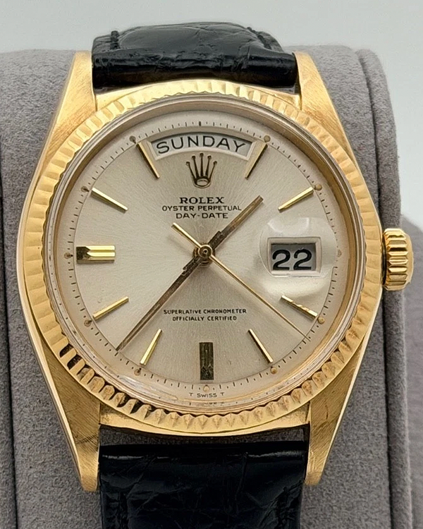 1966 Rolex Day-Date 36MM Silver Dial Aftermarket Leather Strap (1803)