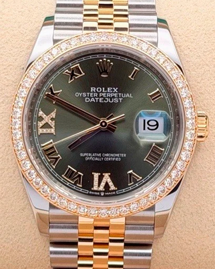 2019 Rolex Datejust 36MM Green Dial Two-Tone Jubilee Bracelet (126283RBR)