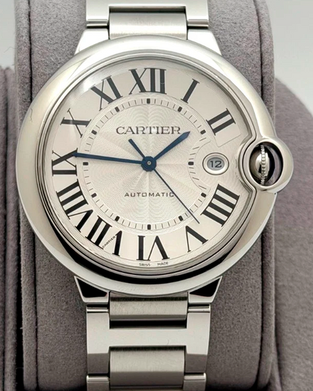 Cartier Ballon Bleu 42MM Silver Dial Steel Bracelet (WSBB0049)