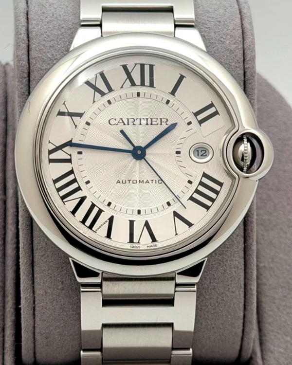 Cartier Ballon Bleu 42MM Silver Dial Steel Bracelet (WSBB0049)