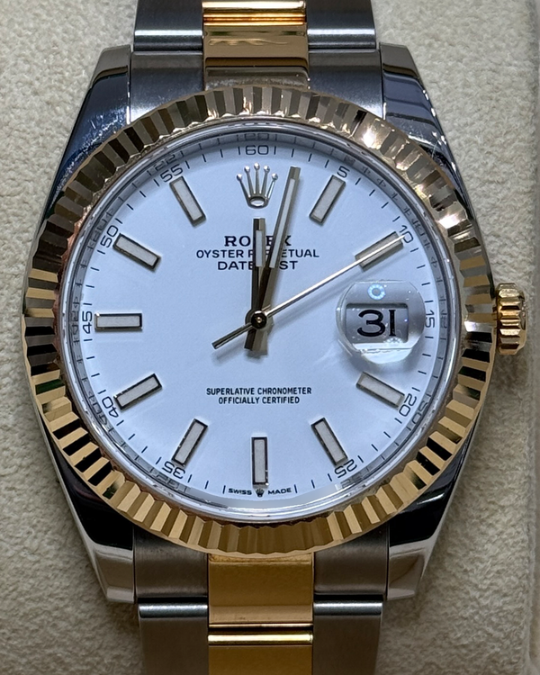 Rolex Datejust 41MM White Dial Two-Tone Oyster Bracelet (126333)