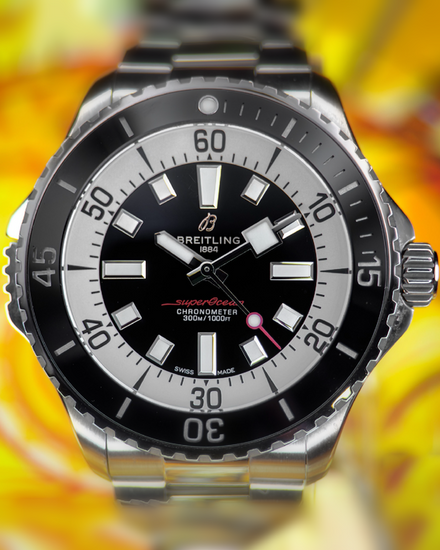 No Reserve - 2021 Breitling Superocean 46MM Black Dial Steel Bracelet (A17378211B1A1)