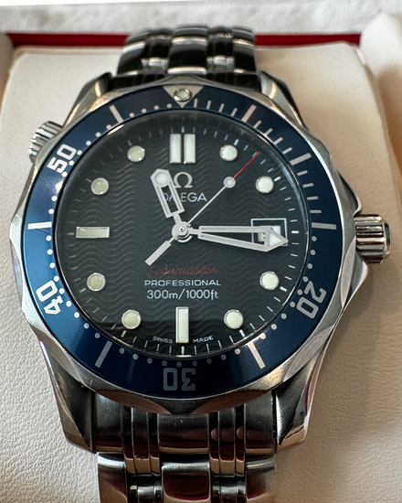 2001 Omega Seamaster Diver 300M 36.25MM Quartz Blue Dial Steel Bracelet (2223.80.00)