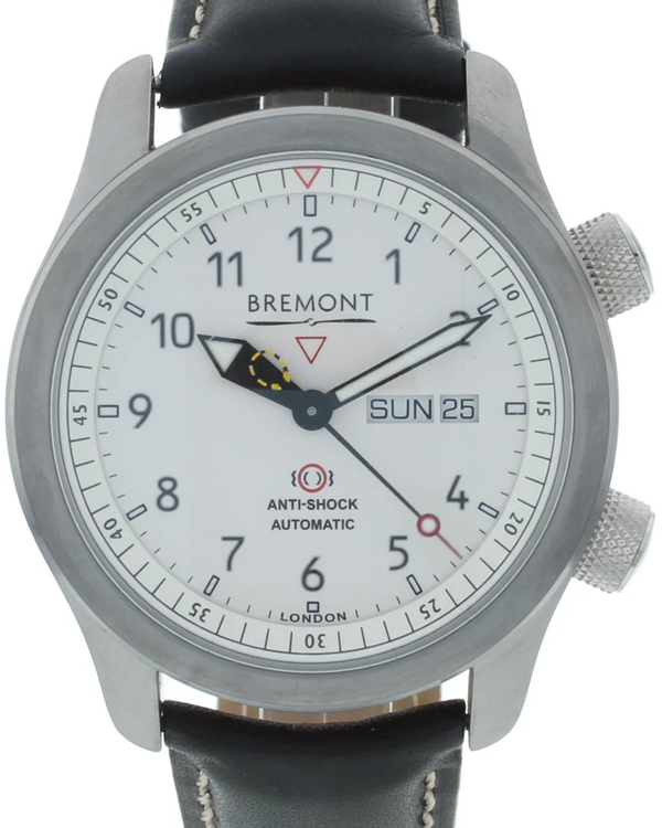 Bremont MB II 43MM White Dial Leather Strap (MB-WH-OR-S)