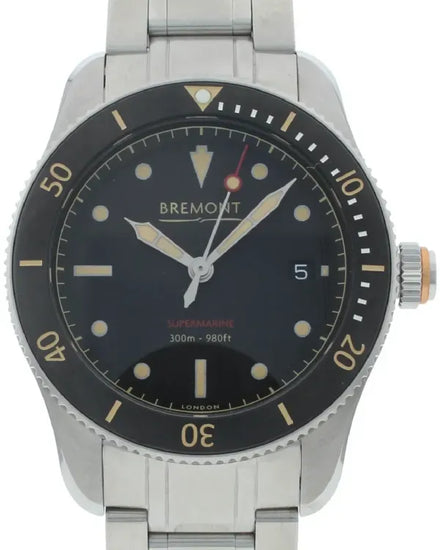 Bremont Supermarine S301 40MM Black Dial Steel Bracelet (S301-BK-B)