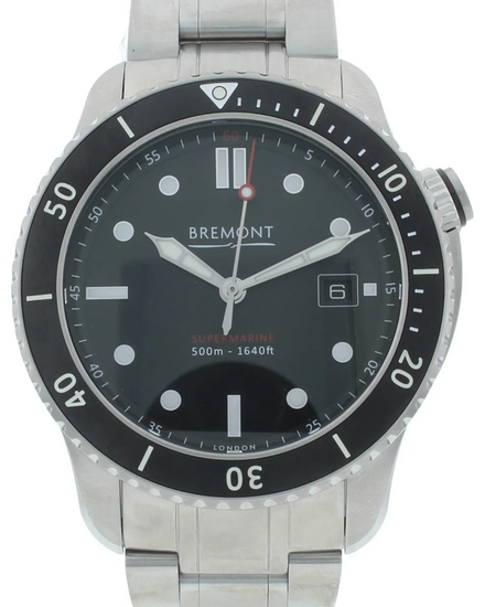 Bremont Supermarine 43MM Black Dial Steel Bracelet (S500-BK-2018-B)