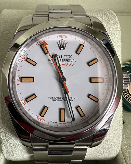 2008 Rolex Milgauss 40MM White Dial Oyster Bracelet (116400)