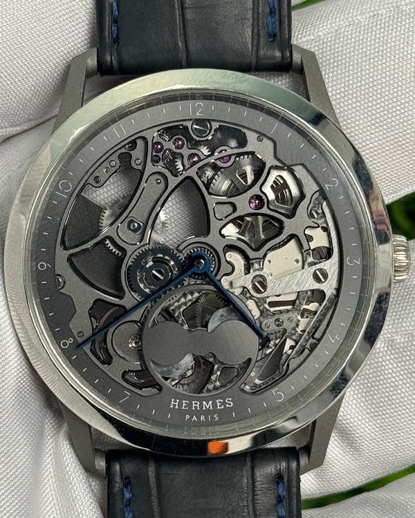 2022 Hermès Slim D'Hermès 39.5MM Skeleton Dial Leather Strap (CA6.841)
