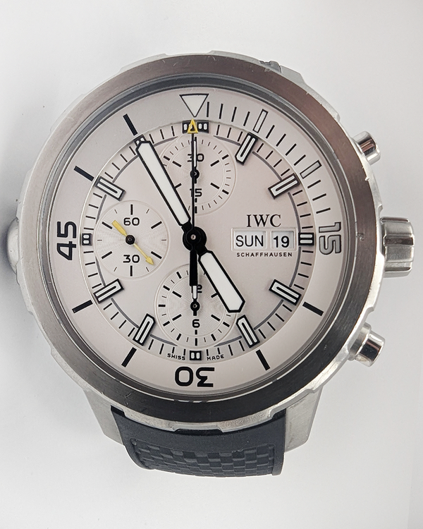 No Reserve - IWC Schaffhausen Aquatimer Chronograph 44MM Silver Dial Rubber Strap (IW376801)