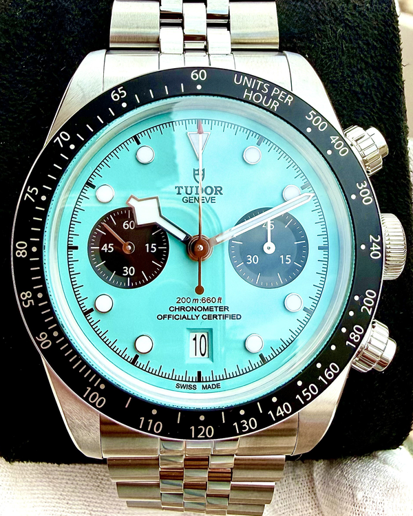 2025 Tudor Black Bay Chrono "Flamingo" 41MM Turquoise Dial Steel Bracelet (79360N)