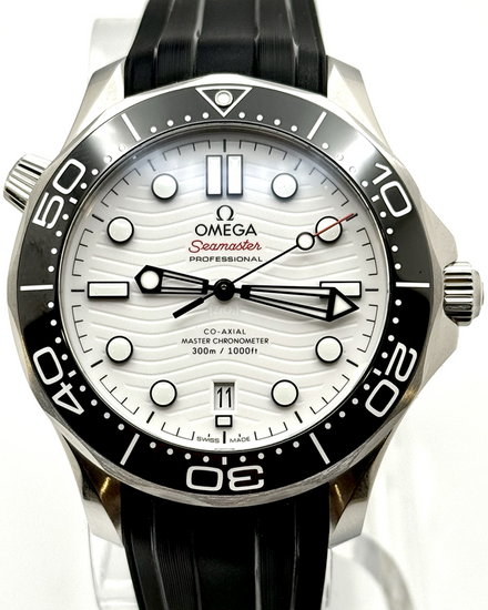 2024 Omega Seamaster Diver 300M 42MM White Dial Rubber Strap (210.30.42.20.04.001)