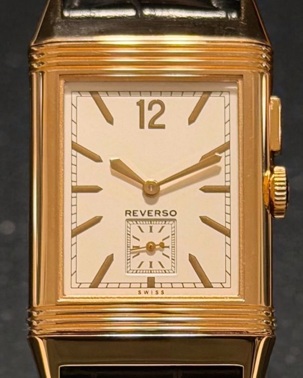 2017 Jaeger-LeCoultre Reverso Ultra Thin Duoface 27.4MM Silver/Black Dial Aftermarket Leather Strap (Q3782520)