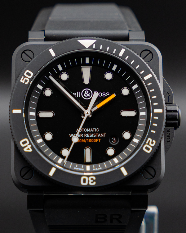 No Reserve - 2024 Bell & Ross BR 03-92 Diver 42MM Black Dial Rubber Strap (BR0392-D-BL-CE/SRB)