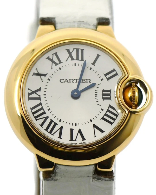 Cartier Ballon Bleu 28MM Quartz White Dial Aftermarket Leather Strap (W6900156)