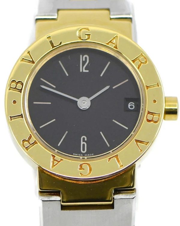 Bvlgari Bvlgari 23MM Quartz Black Dial Two-Tone Bracelet (BB23GSD)