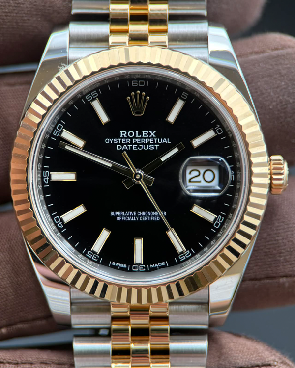 working 2017 Rolex Datejust 41MM Black Dial Two-Tone Jubilee Bracelet (126333)