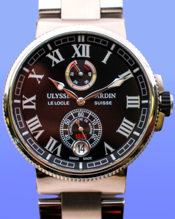 Ulysse Nardin Marine Chronometer 43MM Black Dial Steel Bracelet (1183-126)