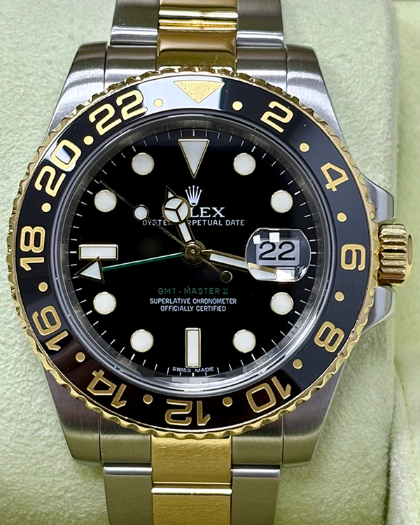 2013 Rolex GMT-Master II 40MM Black Dial Two-Tone Oyster Bracelet (116713LN)