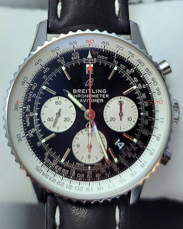 2021 Breitling Navitimer B01 43MM Black Dial Leather Strap (AB0121)