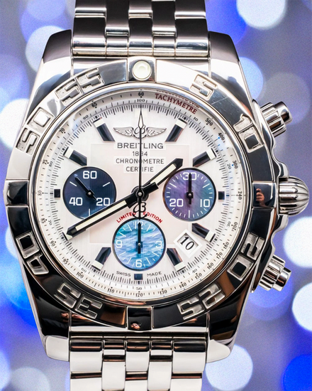 Breitling Chronomat L.E. 44MM Mother of Pearl Dial Steel Bracelet (AB0110)
