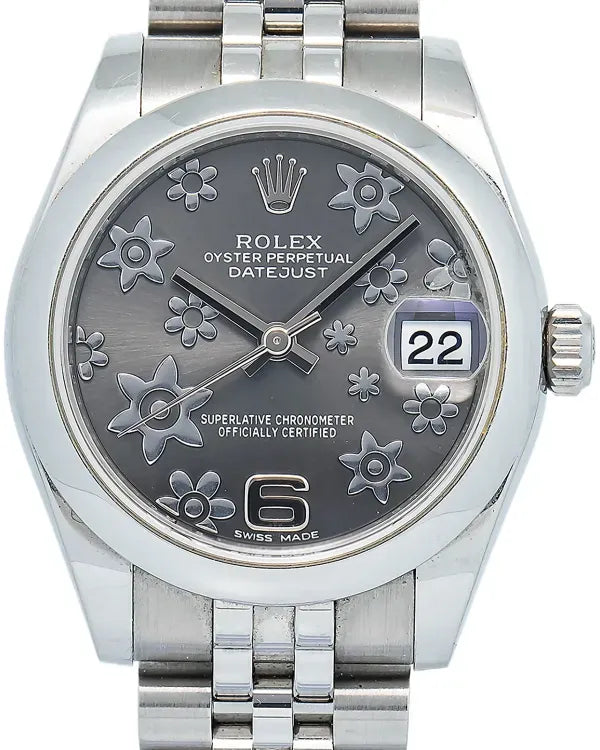 2016 Rolex Datejust 31MM Rhodium "Floral Motif" Dial Oyster Bracelet (178240)