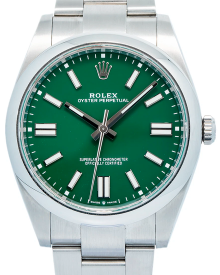 2024 Rolex Oyster Perpetual 41MM Green Dial Oyster Bracelet (124300)