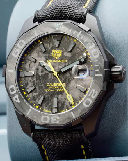 No Reserve - Tag Heuer Aquaracer L.E. 41MM Carbon Fiber Dial Textile Strap (WBD218B.FC6446)