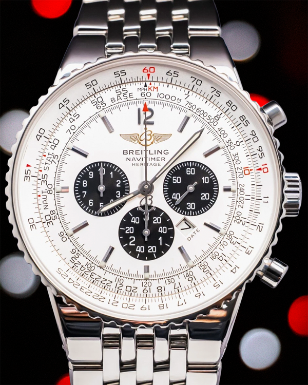 Breitling Navitimer 43MM White Dial Steel Bracelet (A35340)