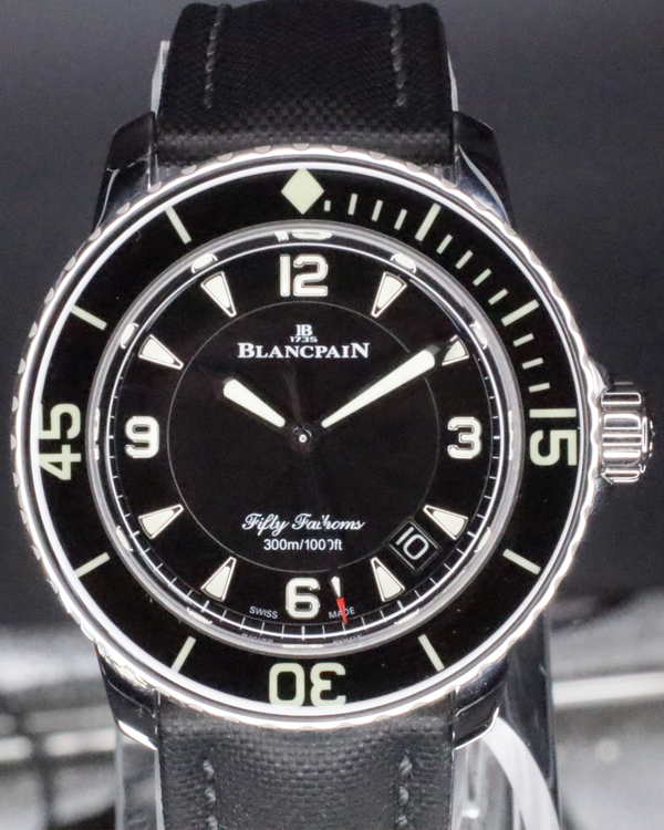 2015 Blancpain Fifty Fathoms 45MM Black Dial Textile Strap (N05015O011030N052A)