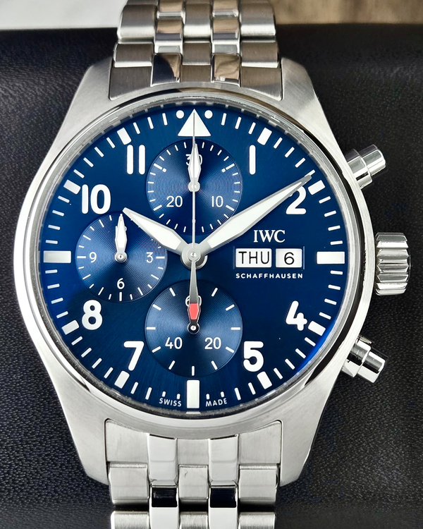 2021 IWC Schaffhausen Pilot Chronograph 41MM Blue Dial Steel Bracelet (IW388102)