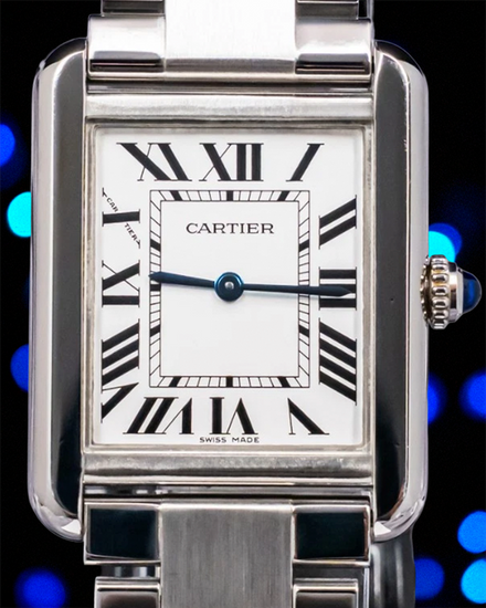 Cartier Tank Solo 24MM Quartz Silver Dial Steel Bracelet (W5200013)