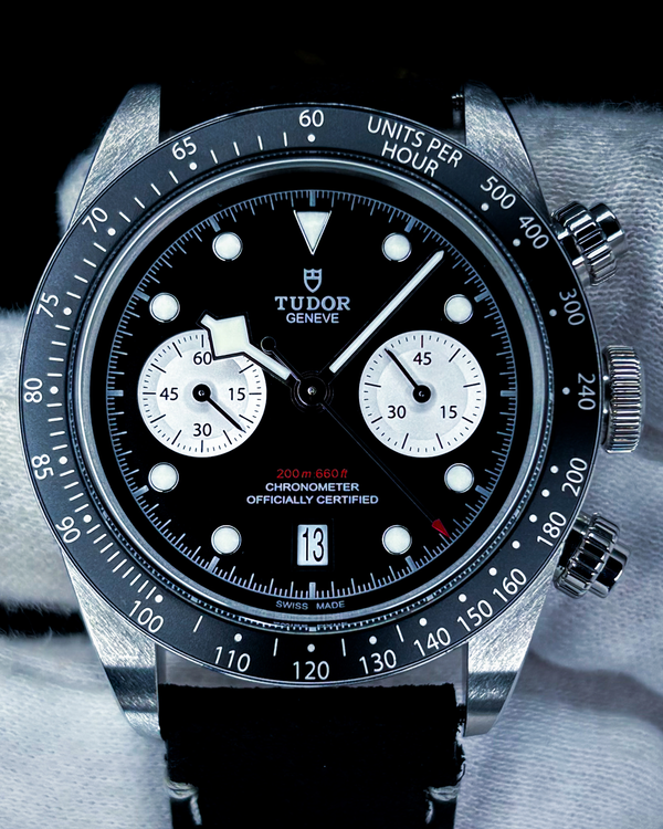 No Reserve - 2023 Tudor Black Bay Chrono 41MM Black Dial Leather Strap (79360N)