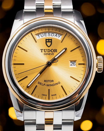 2015 Tudor Glamour Day-Date 39MM Champagne Dial Two-Tone Bracelet (56003)