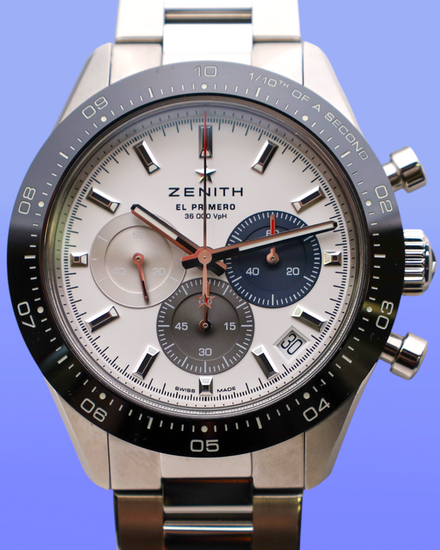 No Reserve - 2022 Zenith Chronomaster Sport "Quadrante Bianco" 41MM White Dial Steel Bracelet (03.3100.3600/69.M3100)
