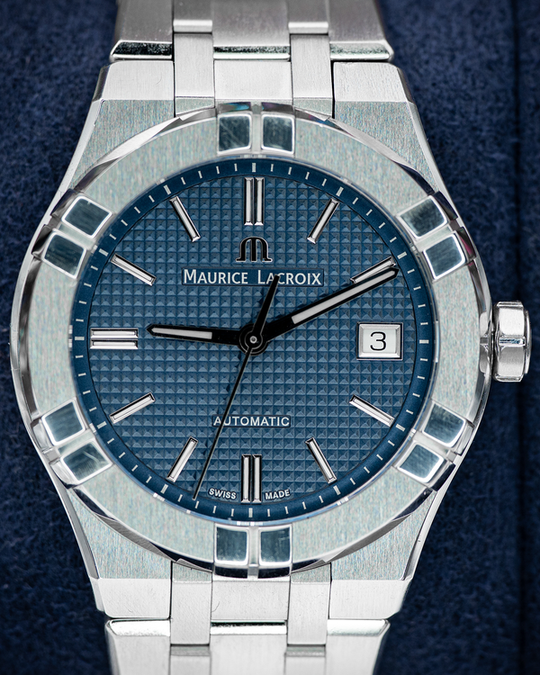 Maurice Lacroix Aikon Automatic Date 39MM Blue Dial Steel Bracelet (AI6007-SS002-430-1)