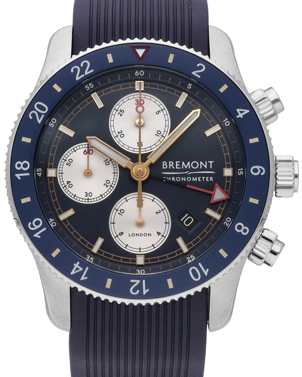 Bremont Supermarine Chrono 43MM Blue Dial Rubber Strap (SMARINECHRONO-BL-R-S)