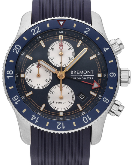 Bremont Supermarine Chrono 43MM Blue Dial Rubber Strap (SMARINECHRONO-BL-R-S)