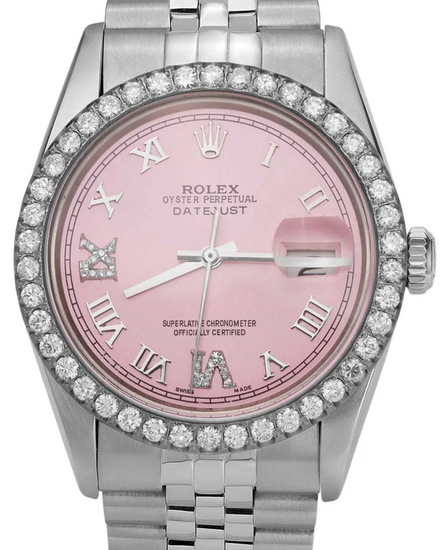 Rolex Datejust 36MM Aftermarket Pink Dial Jubilee Bracelet (16014)
