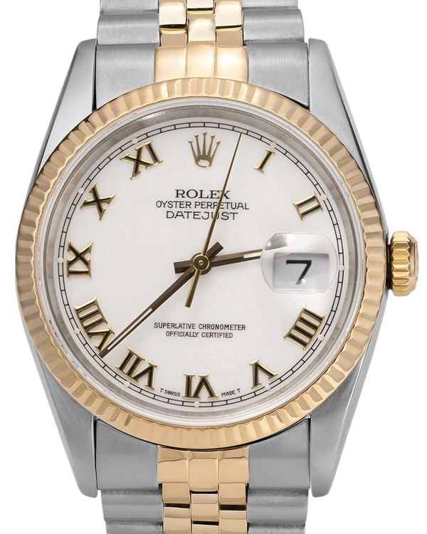 Rolex Datejust 36MM White Dial Two-Tone Jubilee Bracelet (16233)