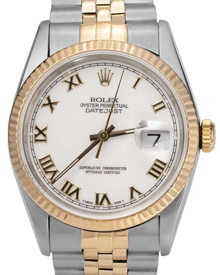 Rolex Datejust 36MM White Dial Two-Tone Jubilee Bracelet (16233)