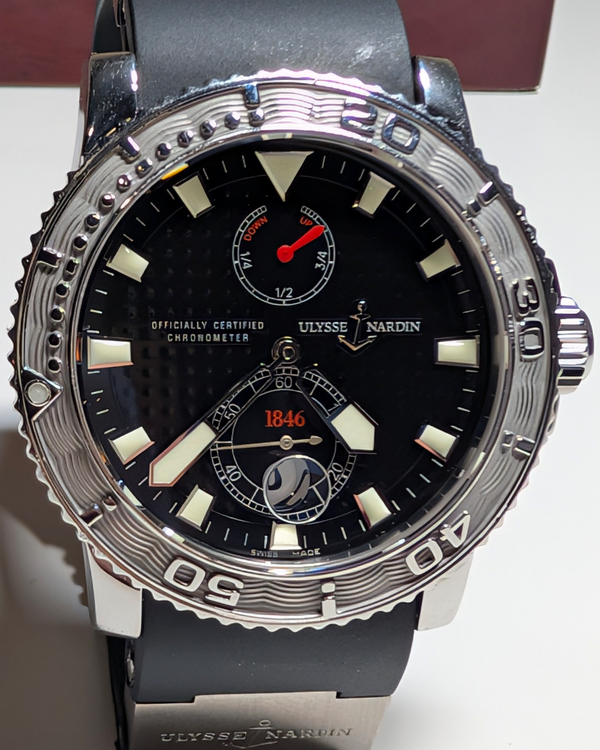 2005 Ulysse Nardin Marine Diver 42.7MM Black Dial Rubber Strap (263-33)