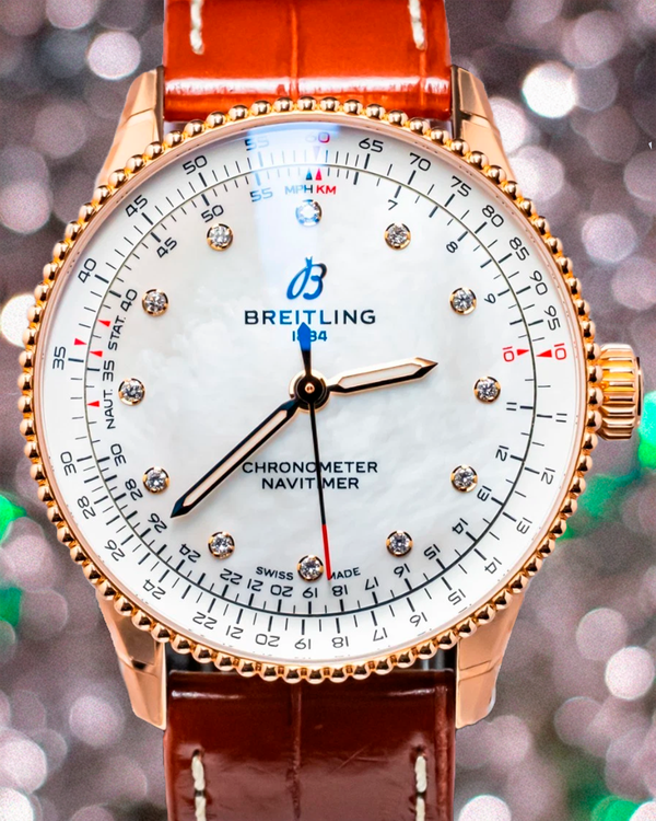 2025 Breitling Navitimer 36MM Mother of Pearl Dial Leather Strap (R17327211A1P1)