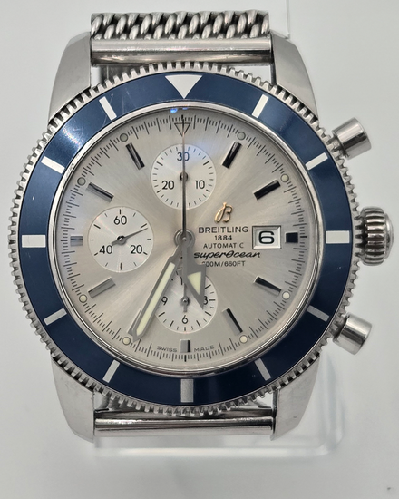 2019 Breitling Superocean Heritage Chronograph 46MM Silver Dial Steel Bracelet (A1332016/G698)
