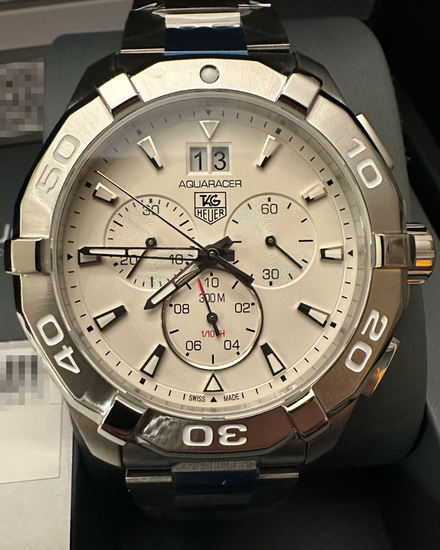 Tag Heuer Aquaracer Chronograph 43MM Quartz Grey Dial Steel Bracelet (CAY1111.BA0927)
