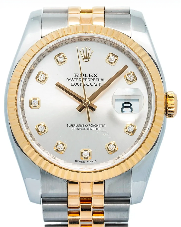 Rolex Datejust 36MM Silver Dial Two-Tone Super Jubilee Bracelet (116233)