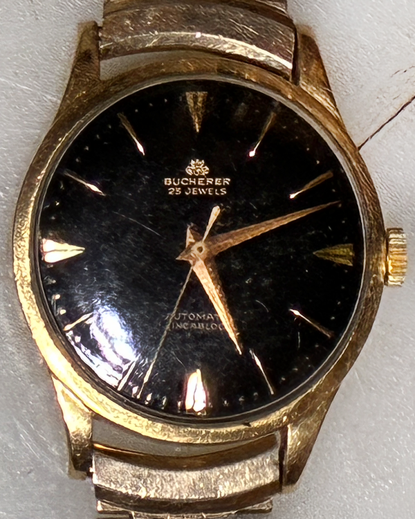 1960 Carl F. Bucherer Vintage 33MM Black Dial Yellow Gold Bracelet (2015)