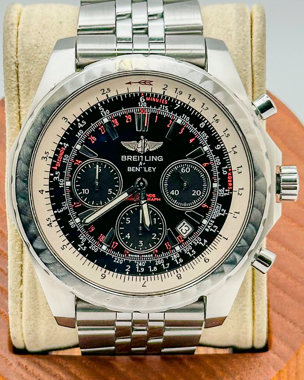 No Reserve- 2011 Breitling Bentley Motors T Speed 47.8MM Black Dial Steel Bracelet (A2536513/B954)