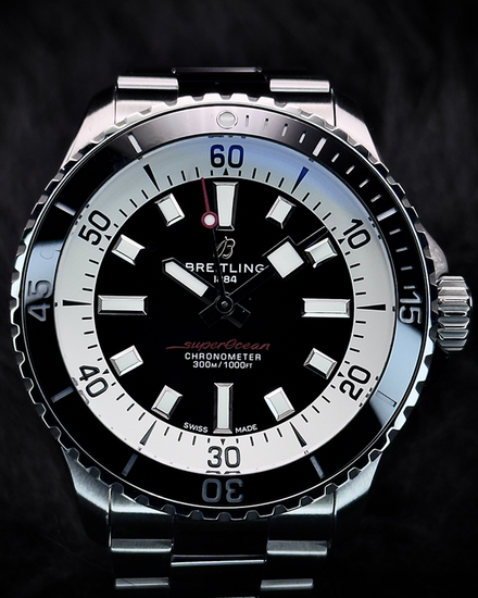 Breitling Superocean 42MM Black Dial Steel Bracelet (A17375211B1A1)