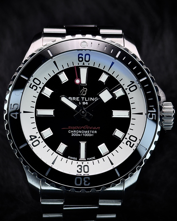 Breitling Superocean 42MM Black Dial Steel Bracelet (A17375211B1A1)
