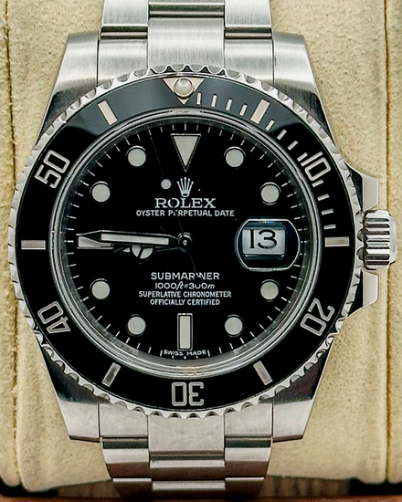 No Reserve - 2016 Rolex Submariner Date 40MM Black Dial Oyster Bracelet (116610LN)